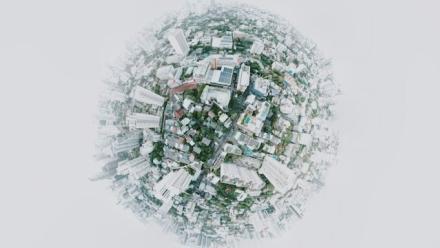 fish eye photography of city