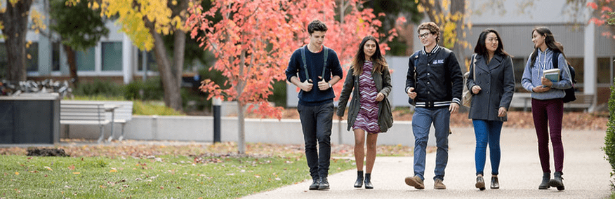 Students walking in the ANU